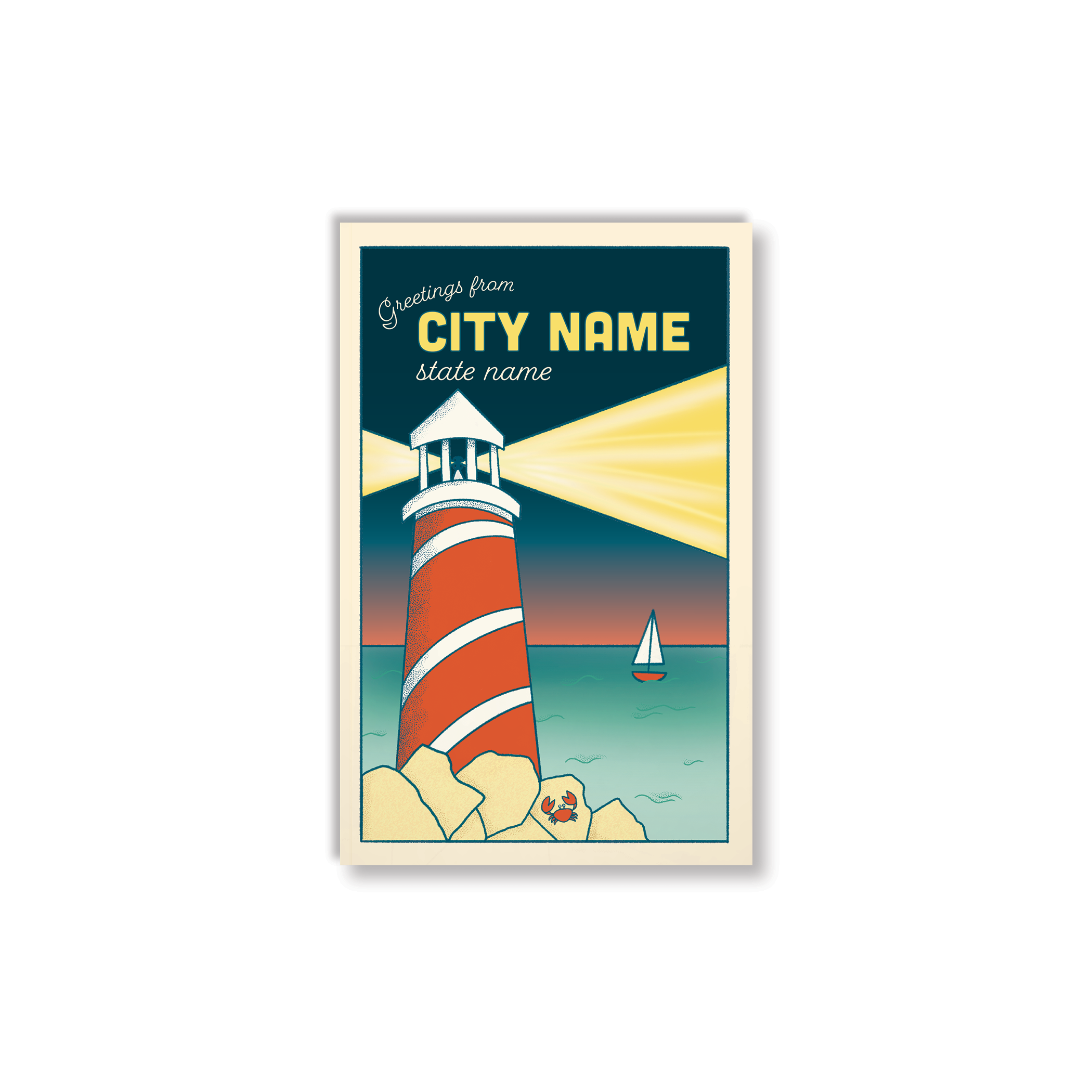 Lighthouse Postcard Personalized Namedrop Classic Layflat Notebook