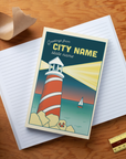 Lighthouse Postcard Personalized Namedrop Classic Layflat Notebook