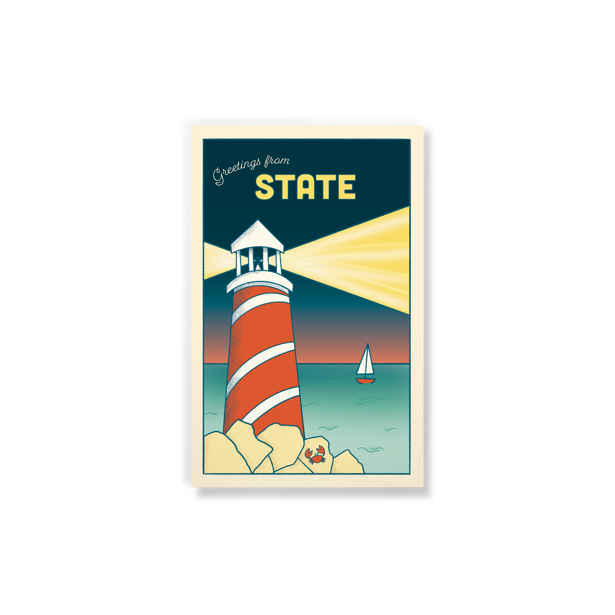 Lighthouse Postcard Personalized Namedrop Classic Layflat Notebook